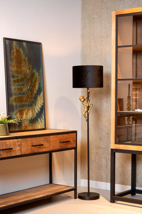 Lucide EXTRAVAGANZA CHIMP - Floor lamp - Ø 35 cm - 1xE27 - Black - atmosphere 1